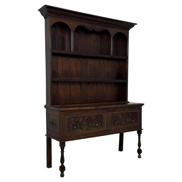 An impressive and exceptionally well-crafted 19th-century English Victorian Welsh dresser, constructed in richly grained...