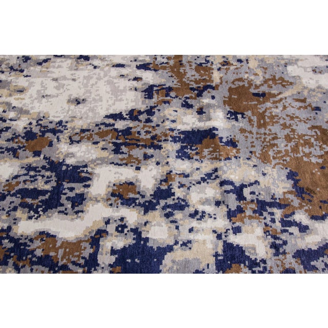 Textile 21st Century Modern Abstract Wool & Silk Rug 12 X 15 For Sale - Image 7 of 11