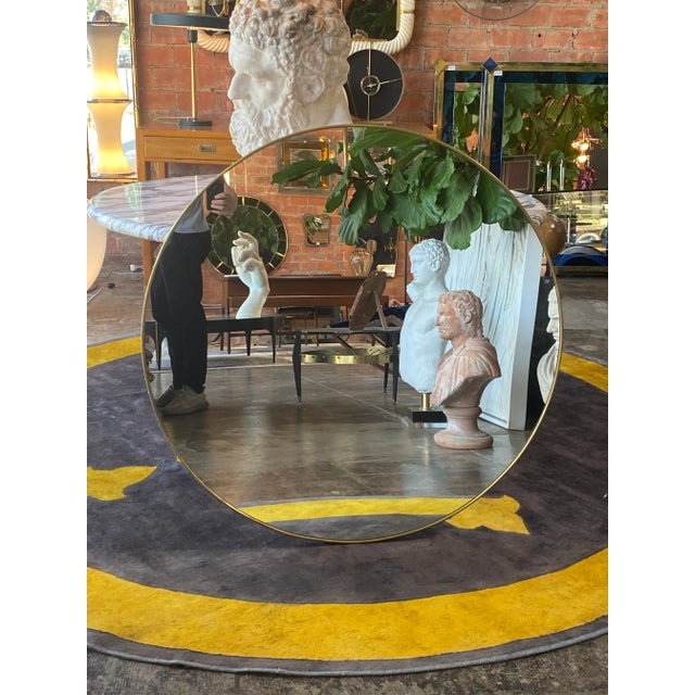 1960 Mid Century Italian Round Wall Mirror, Italy For Sale - Image 4 of 8