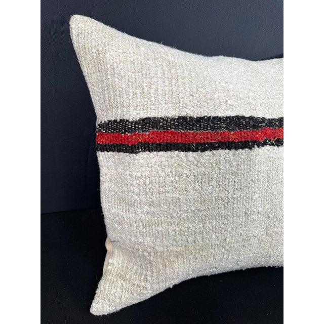 Turkish Hemp Pillow Cushion Natural Beige Black Pillow Cushion Cover 20"x20" #30552 Enhance your home decor with our Kilim...