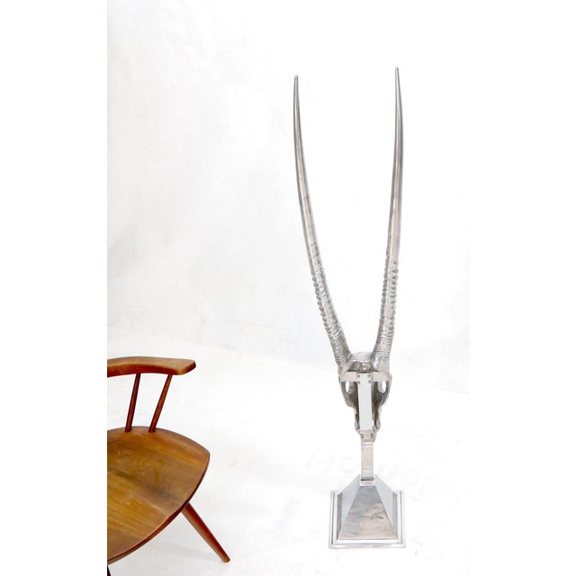 Vintage Arthur Court Tall Sculpture of a Gazelle in Polished Aluminum For Sale - Image 9 of 14