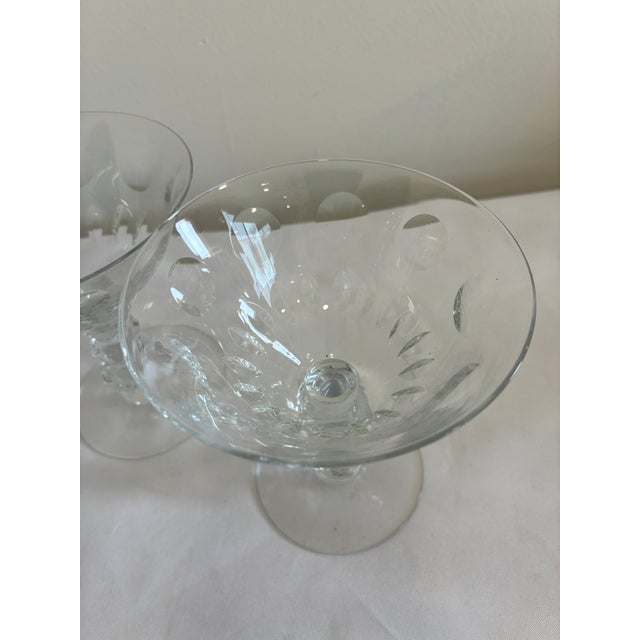 Mid 20th Century Duncan Miller “Juno” Etched Coupes Mid-Century American Crystal - Set of 3 For Sale - Image 4 of 9