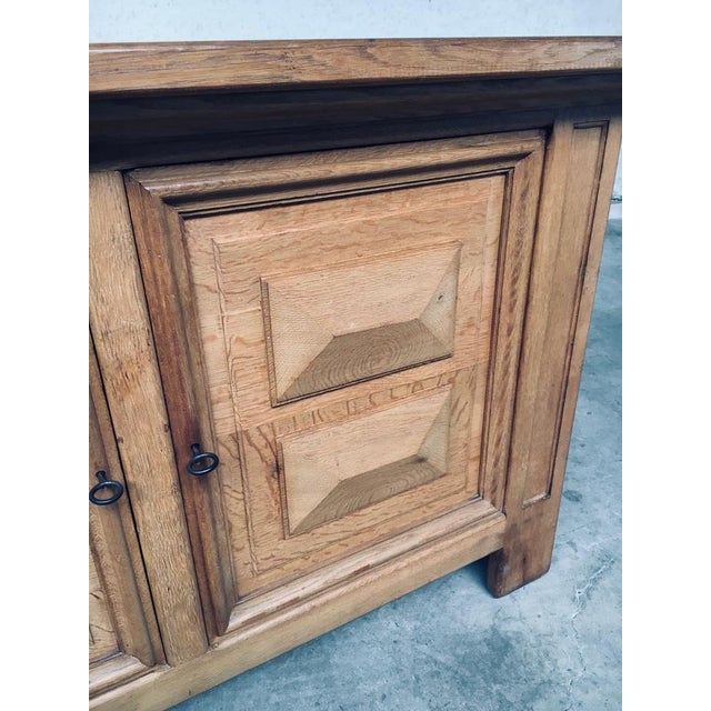 Brutalist Handcrafted Oak 2 Door Cabinet, Belgium, 1950s For Sale - Image 14 of 18