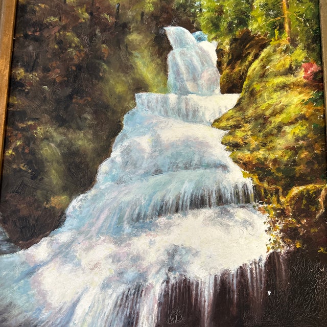 1970’s original forest waterfall painting. Signed and framed. Measures 10x14 or 12.25x16.75 framed. Check out my shop...