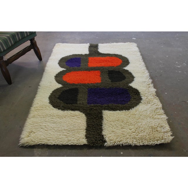 1970s Brasilia Rya Rug by Ib Antoni for Egetaepper, 1974 For Sale - Image 5 of 15