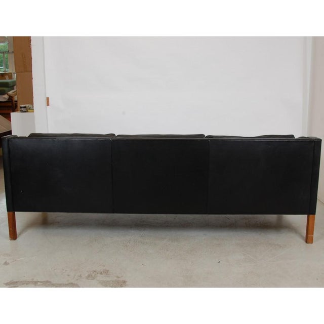 Vintage 2213 3-Seater Sofa in Patinated Black Leather by Børge Mogensen for Fredericia For Sale - Image 15 of 18