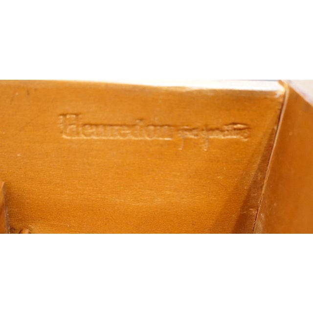 Brown Henredon Furniture Banded Bookmatched Walnut Italian Provincial Style 40" Writing Desk For Sale - Image 8 of 12