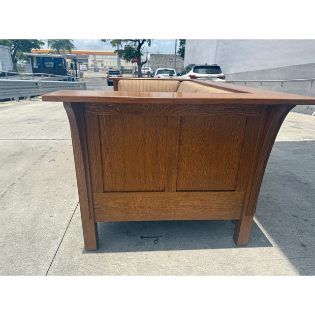 Arts & Crafts 1990s Stickley Craftsman Prairie Settle Loveseat For Sale - Image 3 of 12