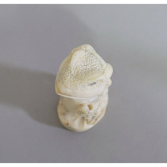 Japanese Bone Anthropomorphic Toad Figural Carving, 19th C. For Sale - Image 4 of 8