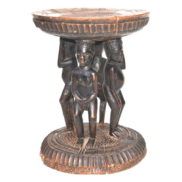 This ornate and impressive stool is carved from a single block of wood, and likely comes from the Tawba/Luba areas in the...