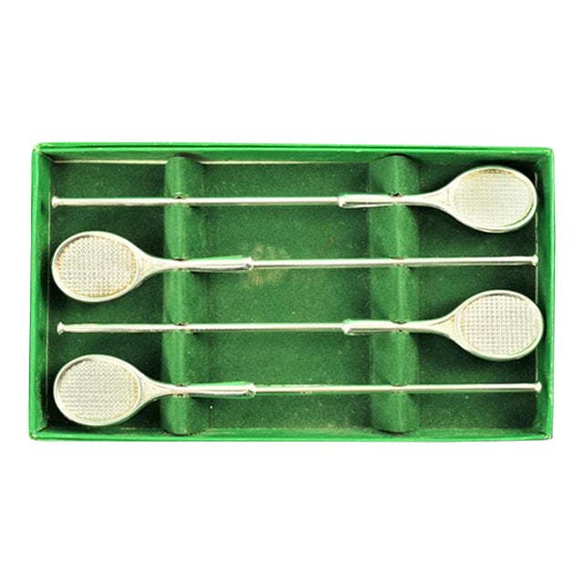 Late 20th Century Mixed Doubles Set of 4 Silver-Plated Sippers For Sale