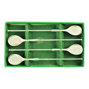 Late 20th Century Mixed Doubles Set of 4 Silver-Plated Sippers
