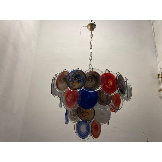 Large Space Age Murano Disc Chandelier, 1970s For Sale - Image 14 of 16