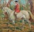 1920s Gentleman in a Red Coat Riding a White Horse -1920s Oil Painting For Sale - Image 5 of 10