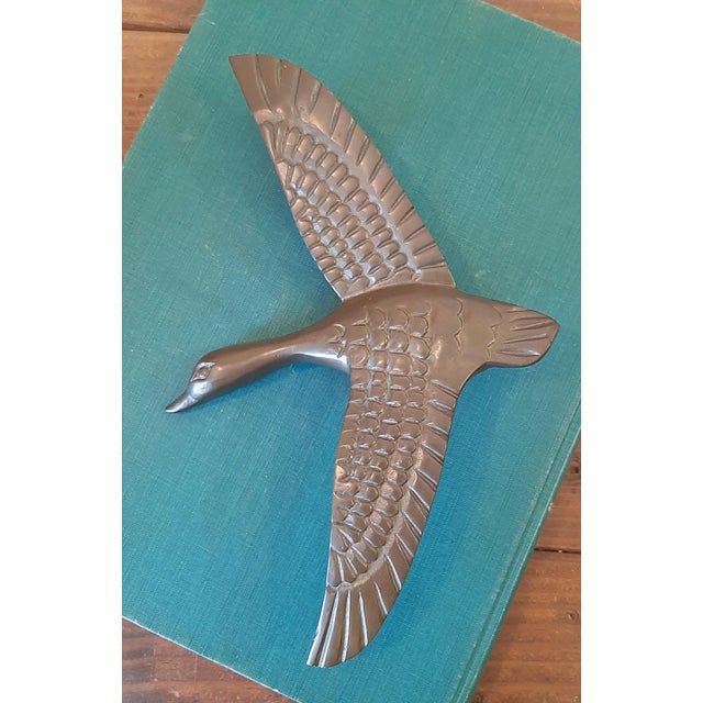 Vintage Brass Flying Goose Door Knocker For Sale - Image 9 of 9