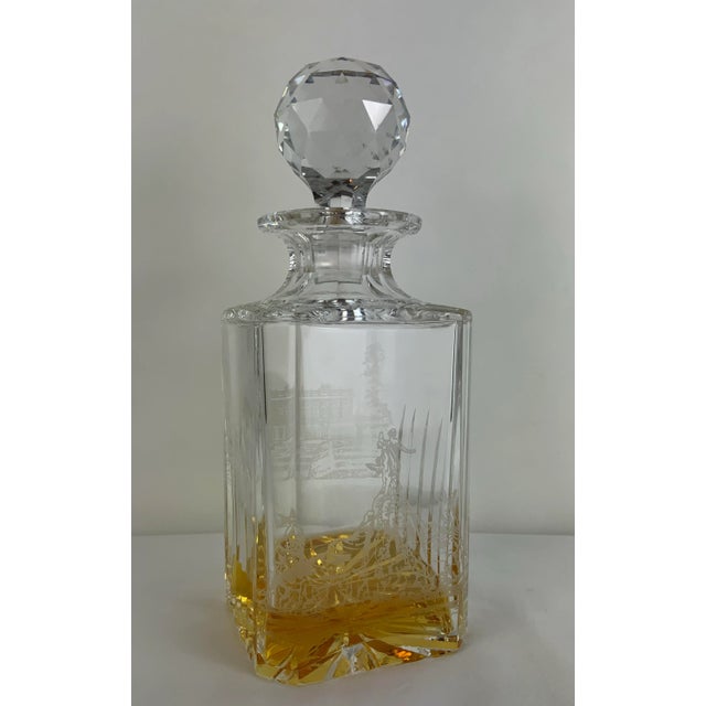Vintage Royal Brierley Crystal Decanter With English Castle Motif For Sale In Los Angeles - Image 6 of 12