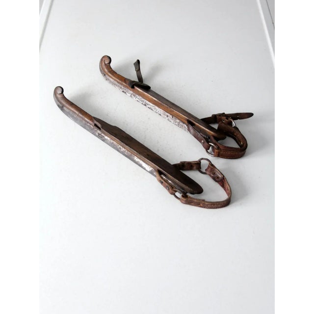 Farmhouse Antique J Noorman Denham Ice Skates For Sale - Image 3 of 13