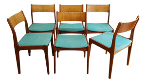 Vintage Danish Chairs, 1950s, Set of 6