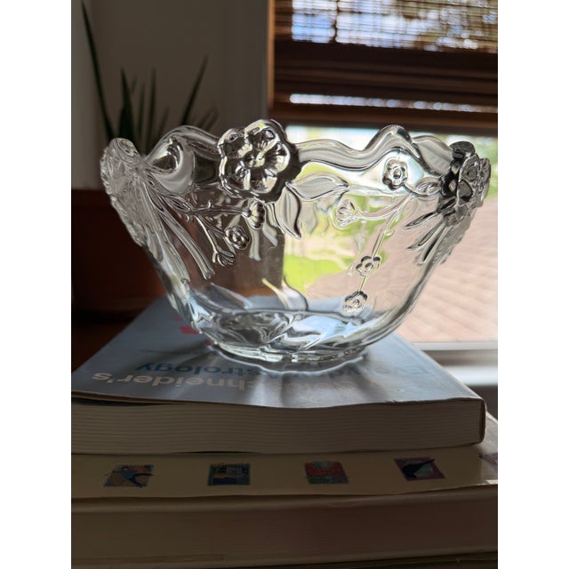 Mikasa Vintage Mikasa Carmen Embossed Roses Bows Floral Scalloped Serving Bowl For Sale - Image 4 of 6