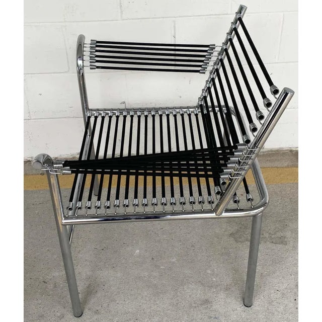 Black Late 20th Century Modern Bungee Armchair For Sale - Image 8 of 10