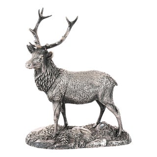 Tom Mackie, Stag Animalier, 1987, Sterling Silver For Sale