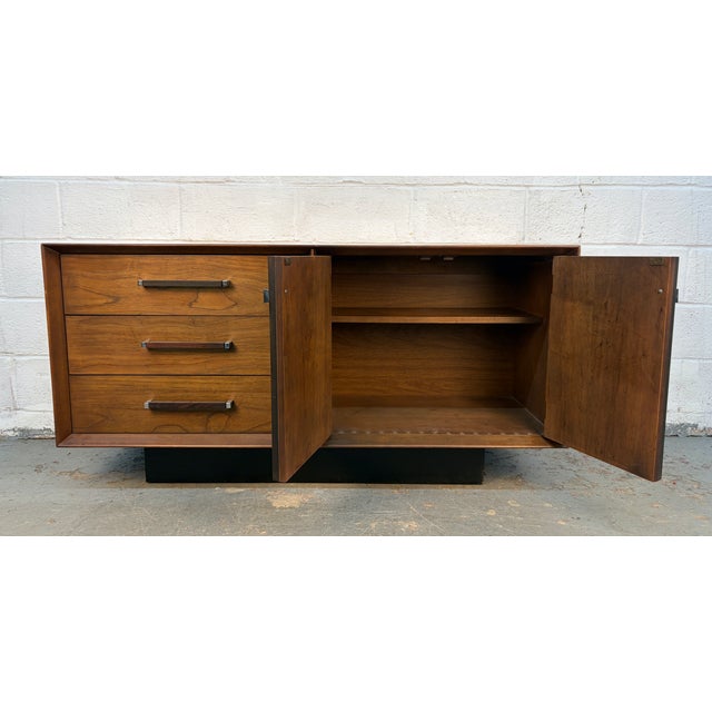 Lane "Tower Suite" Mid-Century Walnut and Rosewood Sideboard For Sale - Image 10 of 16