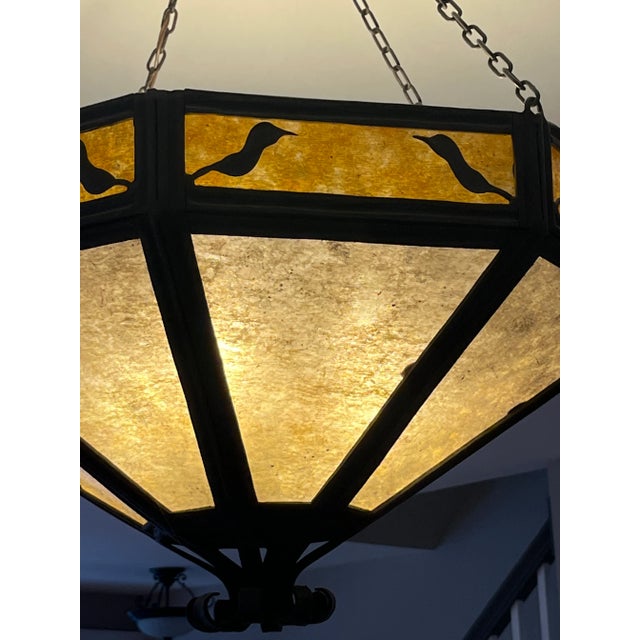 Metal Holly Hunt Pendant Chandelier With Pair of Matching Sconces - 3 Piece Set For Sale - Image 7 of 10