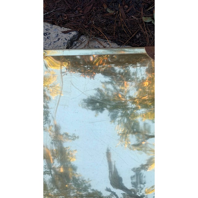 Brass Clad Campaign Style Side Table on Casters For Sale - Image 10 of 12