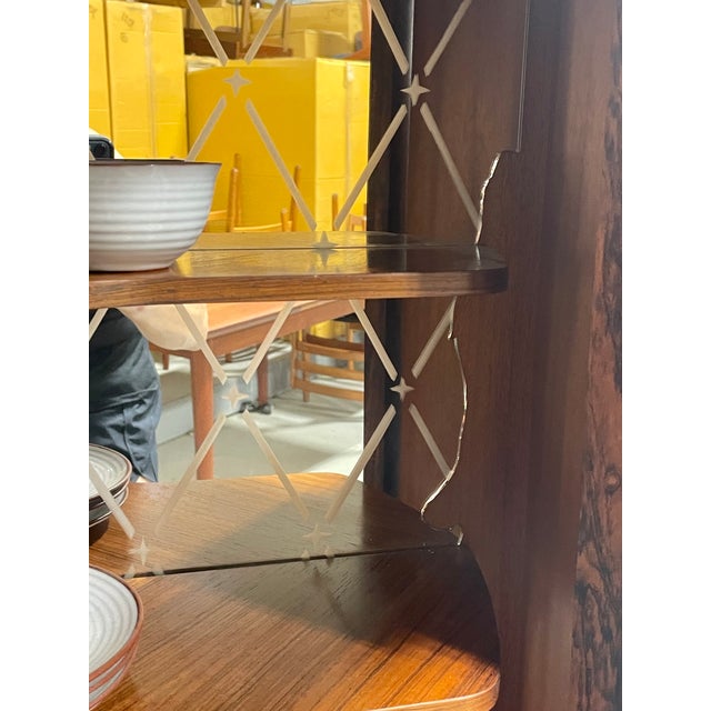 Mid Century Modern Teak Corner China or Liquor Cabinet, Made in Denmark. C. 1960's For Sale - Image 13 of 13