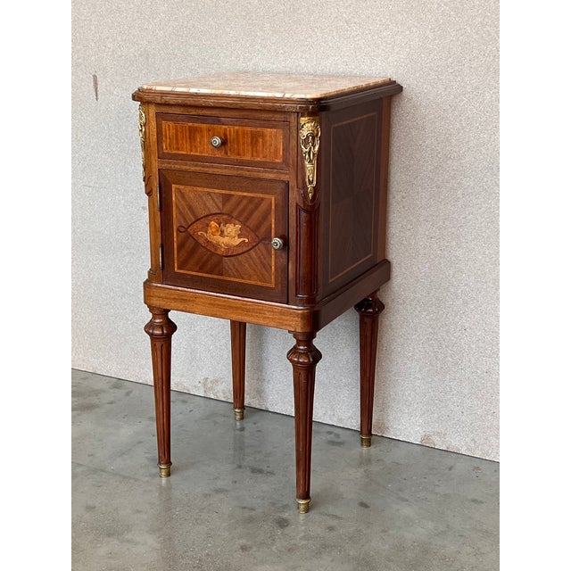 French 19th Century French Louis XVI Guillaume Grohé Style Bedside Cabinet For Sale - Image 3 of 13