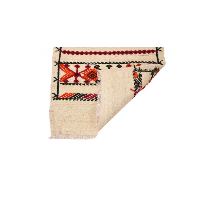 1960s Embroidered Vintage Small Kilim Rug - 1`10″ X 4`5″ Ft. For Sale - Image 5 of 6