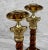 Mid 20th Century Vintage Rococo Gold Mahogany Barley Twist Candlestick Holders - a Pair For Sale - Image 5 of 10