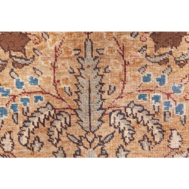 Terracotta Antique Persian Tabriz Rug For Sale - Image 4 of 9