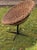 Rattan 1960s pod lounge, cocktail or patio chair on an iron base. Unusually the chair has a swivel function through 360...