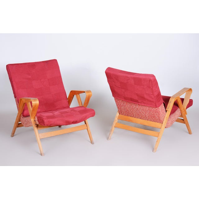 Mid-Century Modern Set of Mid-Century Armchairs attributed to Tatra Pravenec, 1950s For Sale - Image 3 of 14