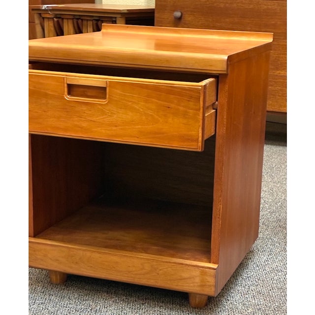 Pair of Vintage Teak Nightstands With Open Cabinet Space and Single Drawer c.1970 For Sale - Image 9 of 13