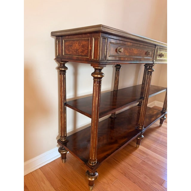 Alexander Theodore Burl Wood,brass Mounted, Console With Hand Crafted Brass Knobs. For Sale - Image 9 of 13