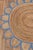 French Blue Round Jute Scallop Rug - 6'x6' For Sale - Image 6 of 9