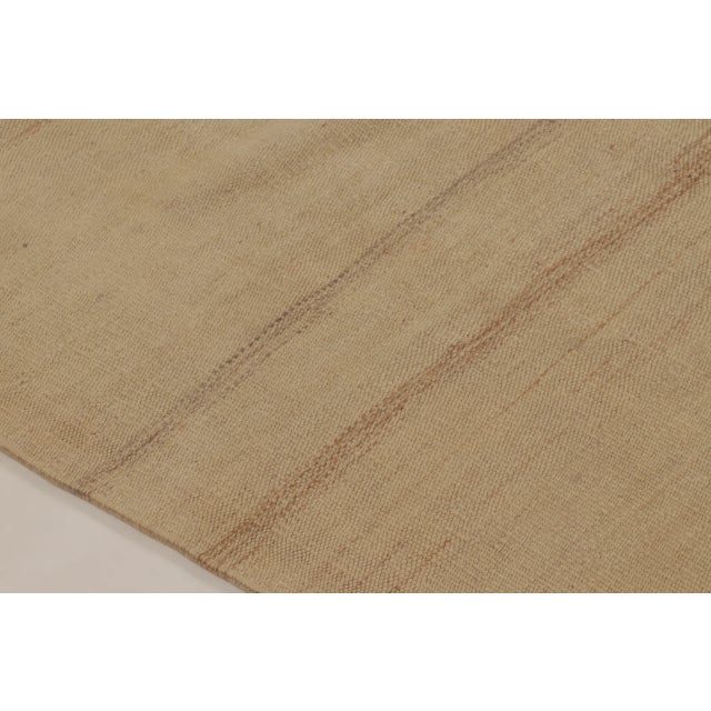 Traditional Rug & Kilim’s Contemporary Kilim With Tonal Stripes in Beige & Brown For Sale - Image 3 of 10