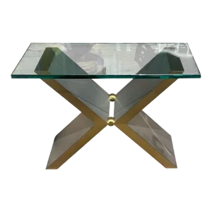 Sally Sirkin Lewis for J. Robert Scott X Glass Top Cocktail or Side Table