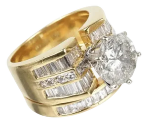 18k Yellow Gold With 5.91 CTW Diamonds Bridal Ring Set