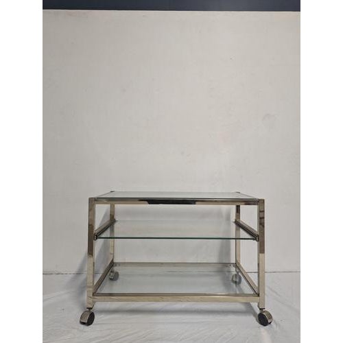 Vintage Brass Bar Cart For Sale - Image 6 of 7