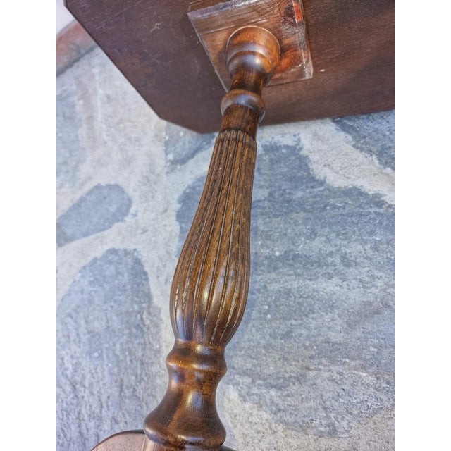 Neoclassical Octagonal Tripod Side Table in Walnut, 1950s For Sale - Image 13 of 18