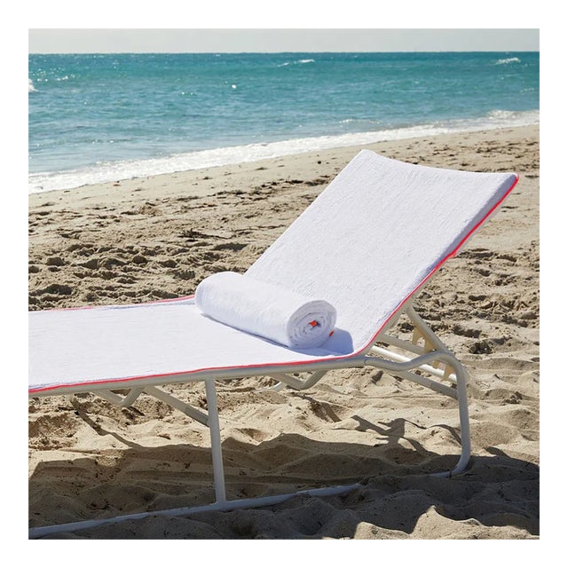 Chair cover only (single) - rolled towel not included. Crafted from 100% cotton and trimmed with colorful piping,...