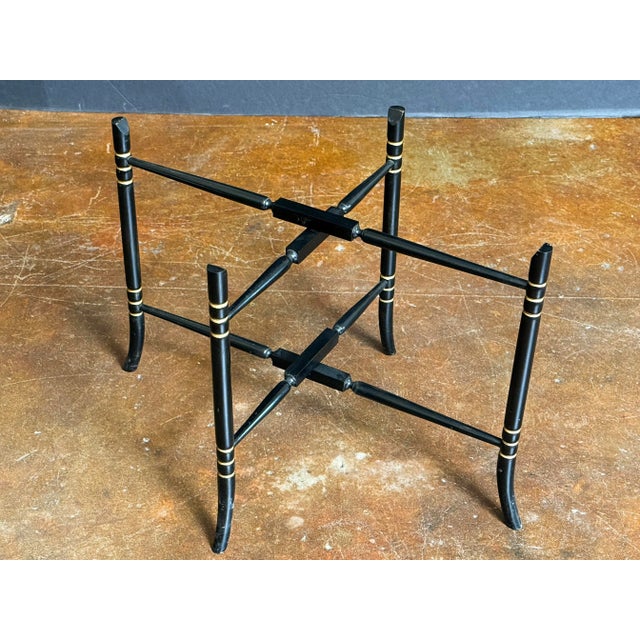 Chinoiserie Papier Mache Tray Table (Tray on Stand) From England For Sale - Image 4 of 16