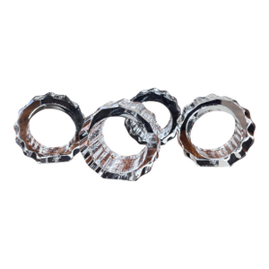 Set of 4 - Oleg Cassini Scallop Crystal Napkin Ring, Napkin Holder With Original Box