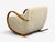 Swedish Modern, Rocking Chair, Elmwood, Beige Shearling, Sweden, 1940s For Sale - Image 9 of 13
