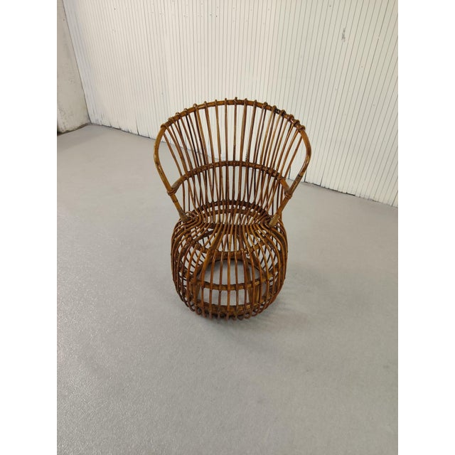Vintage Rattan Armchair, 1950, in Good conditions. Designed 1950 to 1959