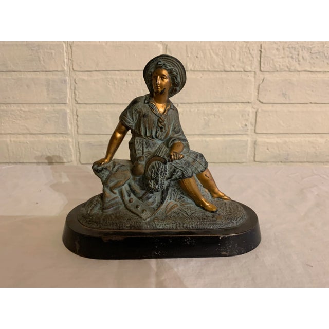19th Century French Copper and Gilt Metal Figure of Shepherd Boy For Sale In South Bend - Image 6 of 6