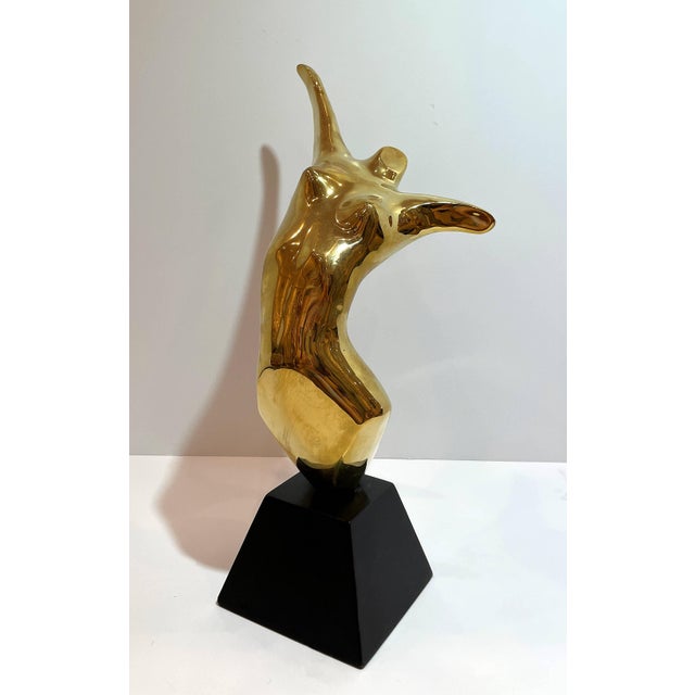 Late 20th Century Late 20th Century Polished Bronze Female Torso Sculpture For Sale - Image 5 of 12
